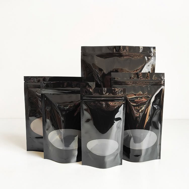 Premium black packaging pouch